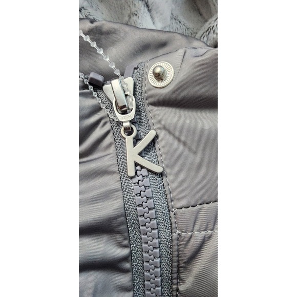 Kids Kanz Puffer Coat Winter Jacket Faux Fur Hooded Gray Size 4T NWT Pocket - Picture 8 of 11